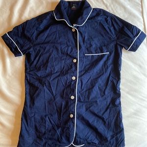 J. Crew Blue Pajama Top XXS 100% cotton